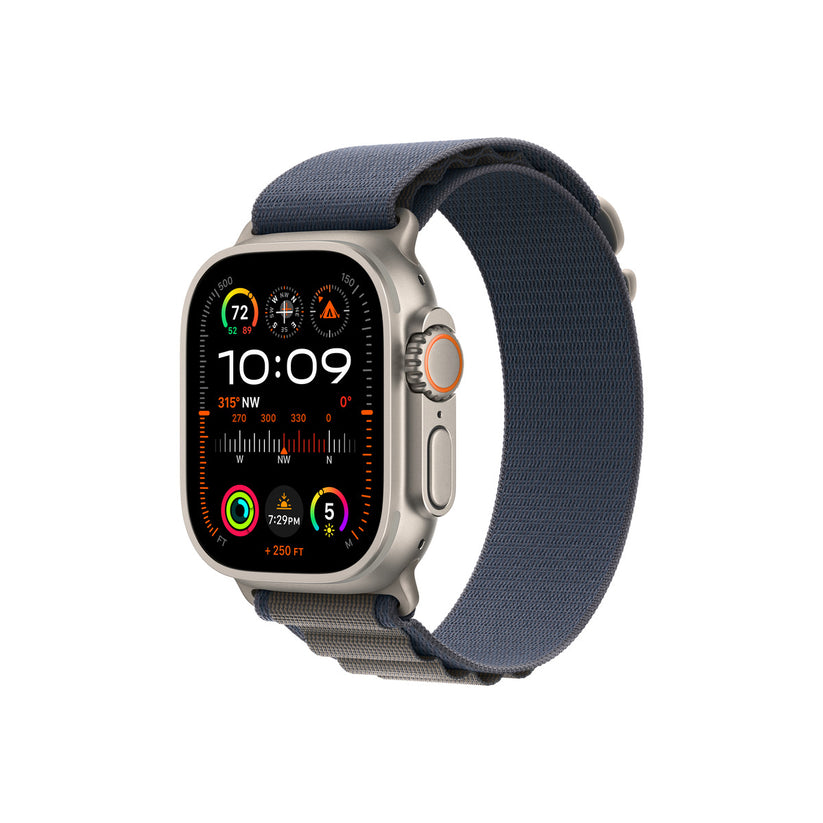 Apple Watch Ultra 2 GPS + Cellular – 49 mm-es titántok, kék alpesi pánt - S (Copy) - iSTYLE.hu