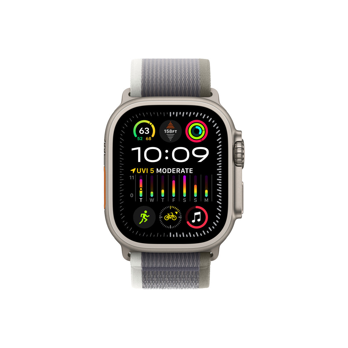 Apple Watch Ultra 2 GPS + Cellular – 49 mm-es titántok, zöld-szürke terep pánt - S/M (Copy) - iSTYLE.hu