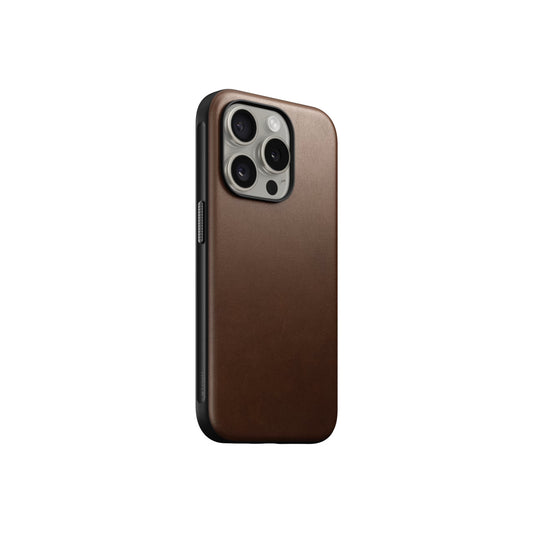Nomad – Modern Leather Bőrtok iPhone 15 Pro, MagSafe - barna - iSTYLE HU