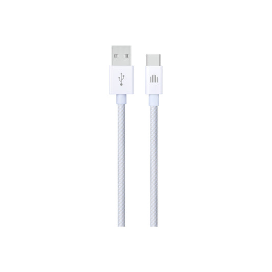 Dviced – USB-A - USB-C szőtt borítású töltőkábel, 1,25 m - fehér - iSTYLE HU