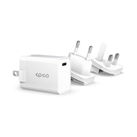 EPICO – 20 Wattos USB-C PD utazó adapter többféle fejjel (EU,UK,US) - iSTYLE HU