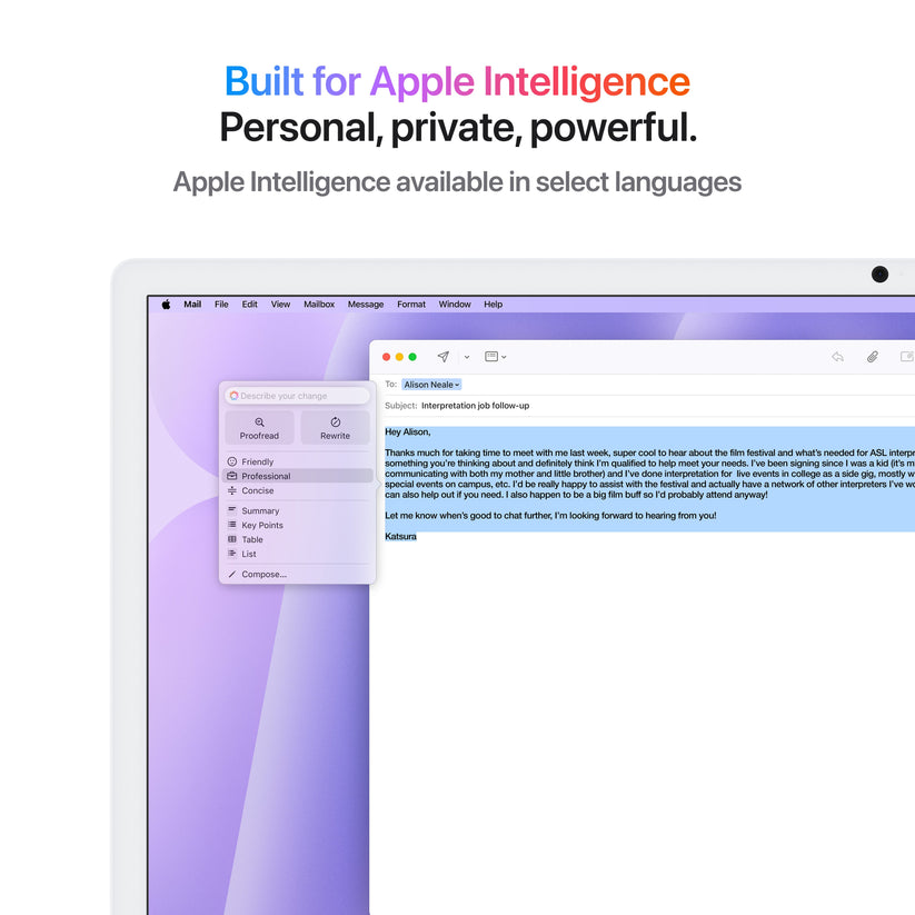 24 hüvelykes iMac Retina 4,5K kijelzővel: Apple M4 chip 8 magos CPU-val és 8 magos GPU-val, 512GB SSD, 24GB RAM, Magic Trackpad, Magic Keyboard - magyar - lila CTO
