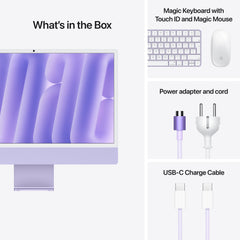 24 hüvelykes iMac Retina 4,5K kijelzővel: Apple M4 chip 10 magos CPU-val és 10 magos GPU-val, 512GB SSD, 24GB RAM, Magic Mouse, Magic Keyboard Touch ID-val és számbillentyűzettel – nemzetközi angol - lila CTO - iSTYLE.hu