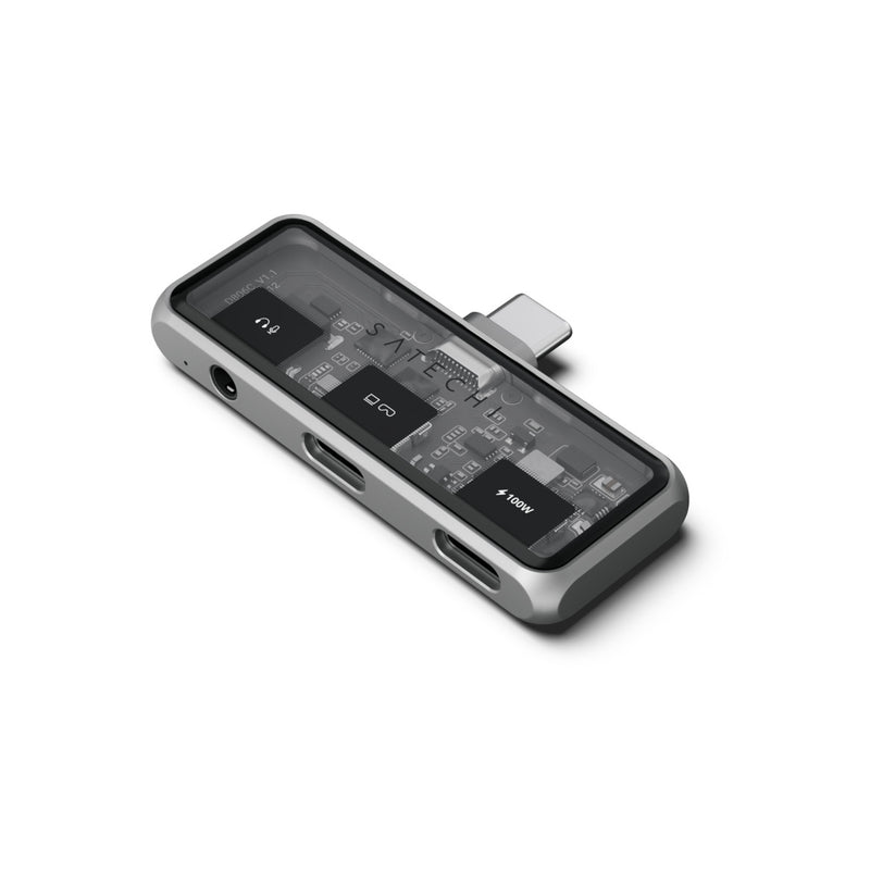 Satechi – hordozható XR Hub, kettő USB-C és 3,5 mm audio aljzat - asztroszürke - iSTYLE HU