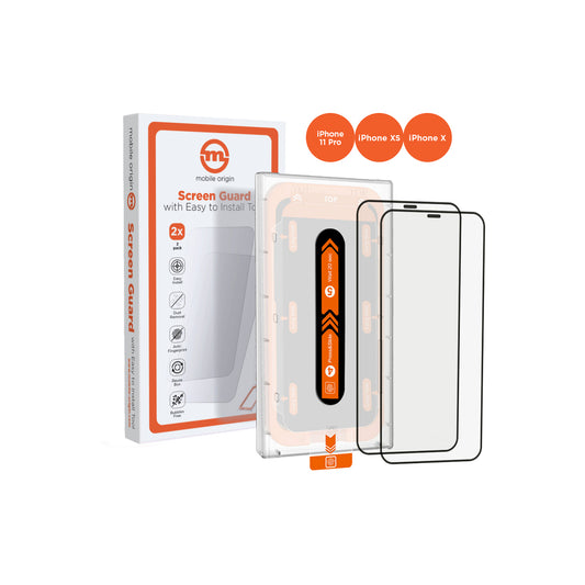 Mobile Origin – Kijelzővédő üveg (2 darab) - applikátorral - iPhone 11 Pro / XS / X - iSTYLE HU